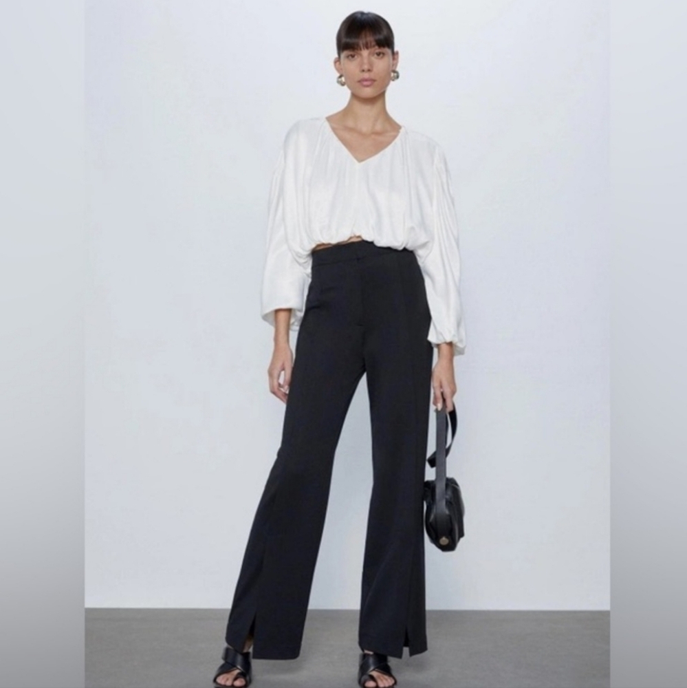 Zara White Bubble Blouse